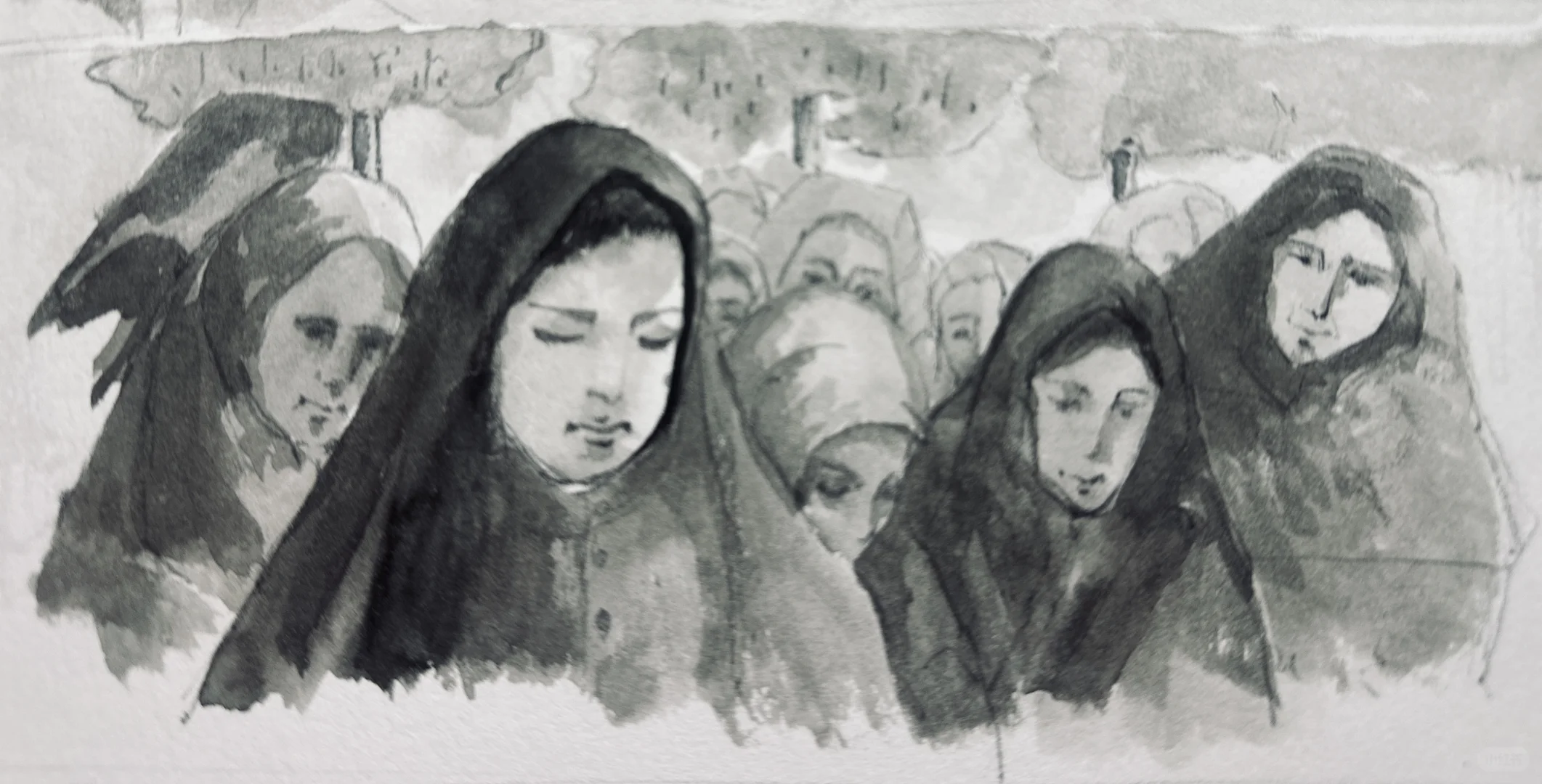 电影🎬《橄榄树下的情人》插画绘画4