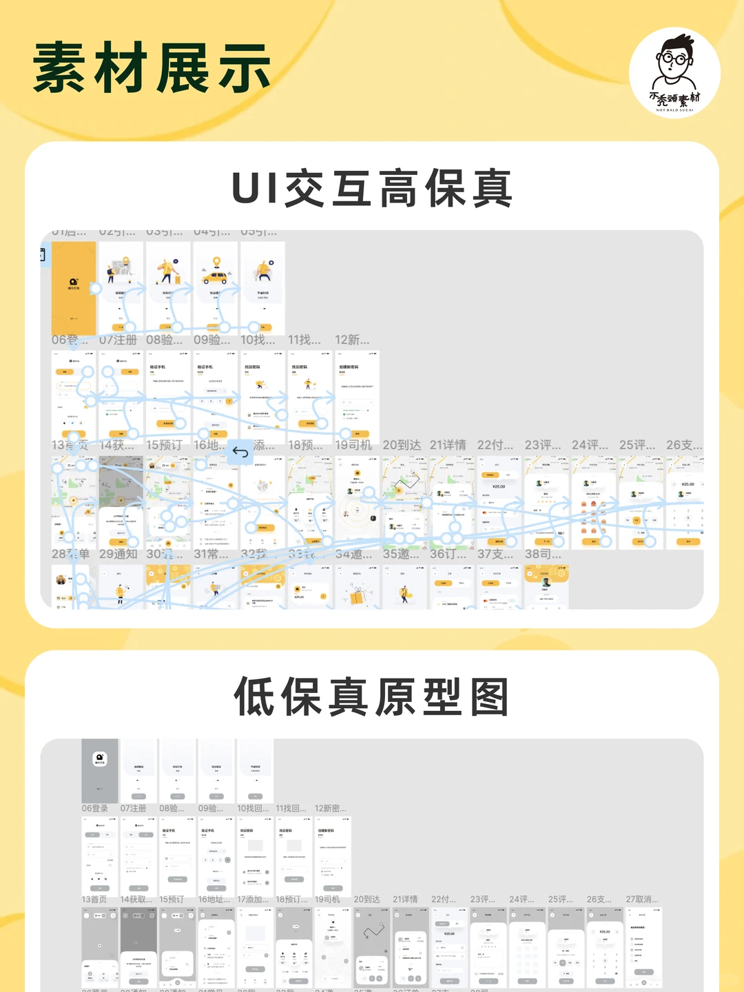 打车 APP UI 设计｜高保真+低保真