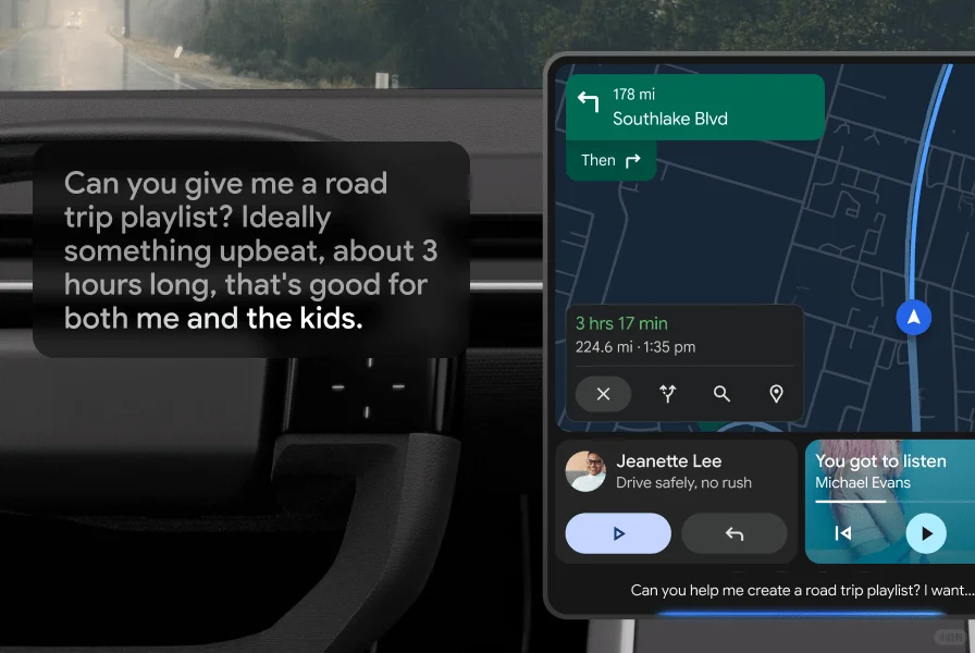 谷歌Gemini登陆Android Auto