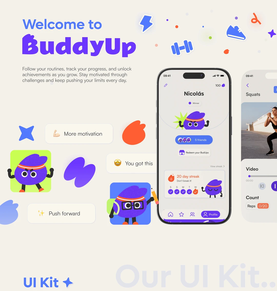 👍🏻这款健身APP的UI风格好出彩~爱了！