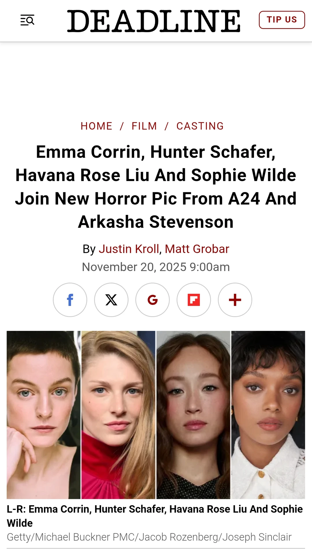 Hunter Schafer加盟A24新恐怖电影🎬