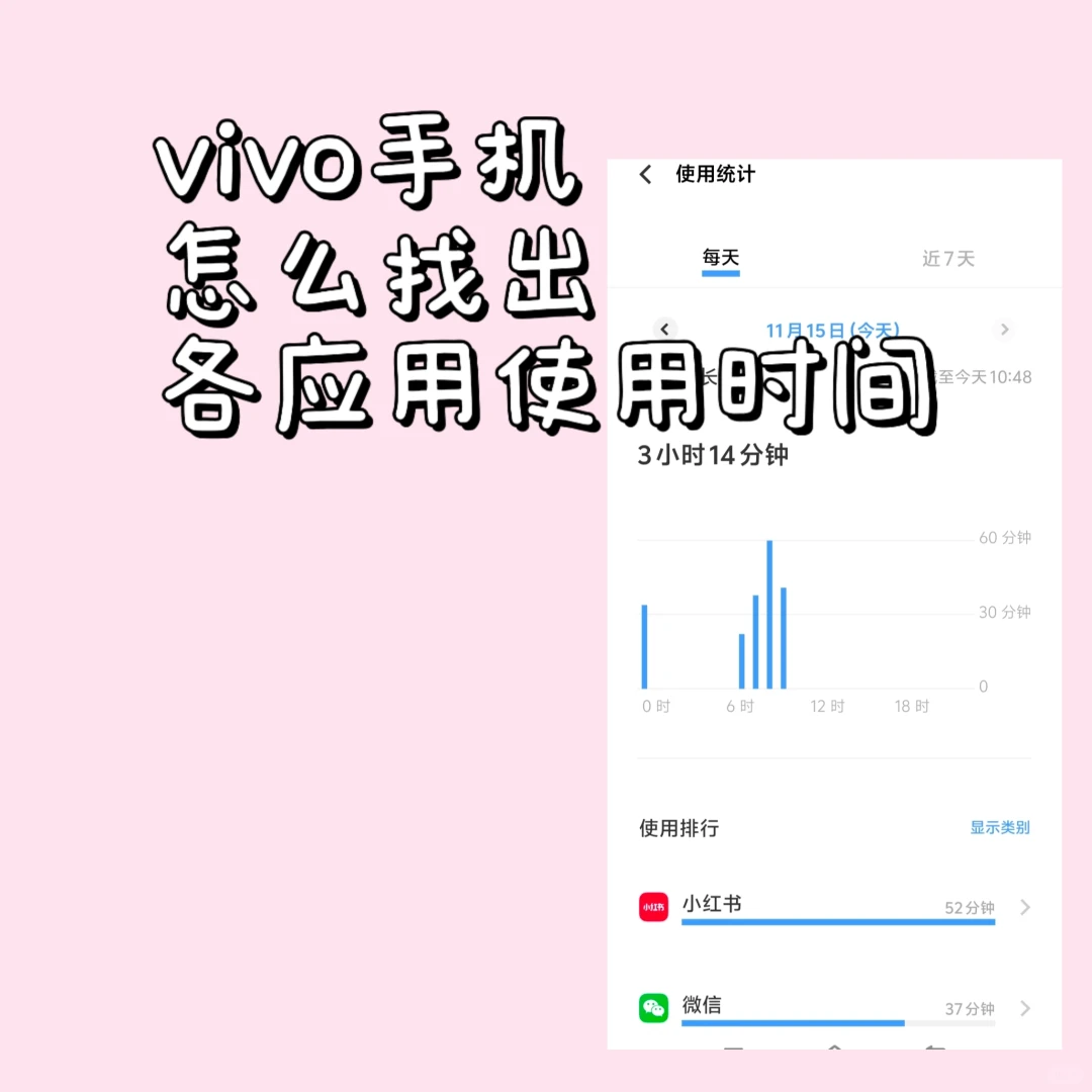 vivo手机APP各应用使用时间