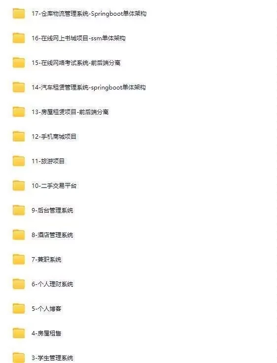 Java50个项目！附源码！七天练成！
