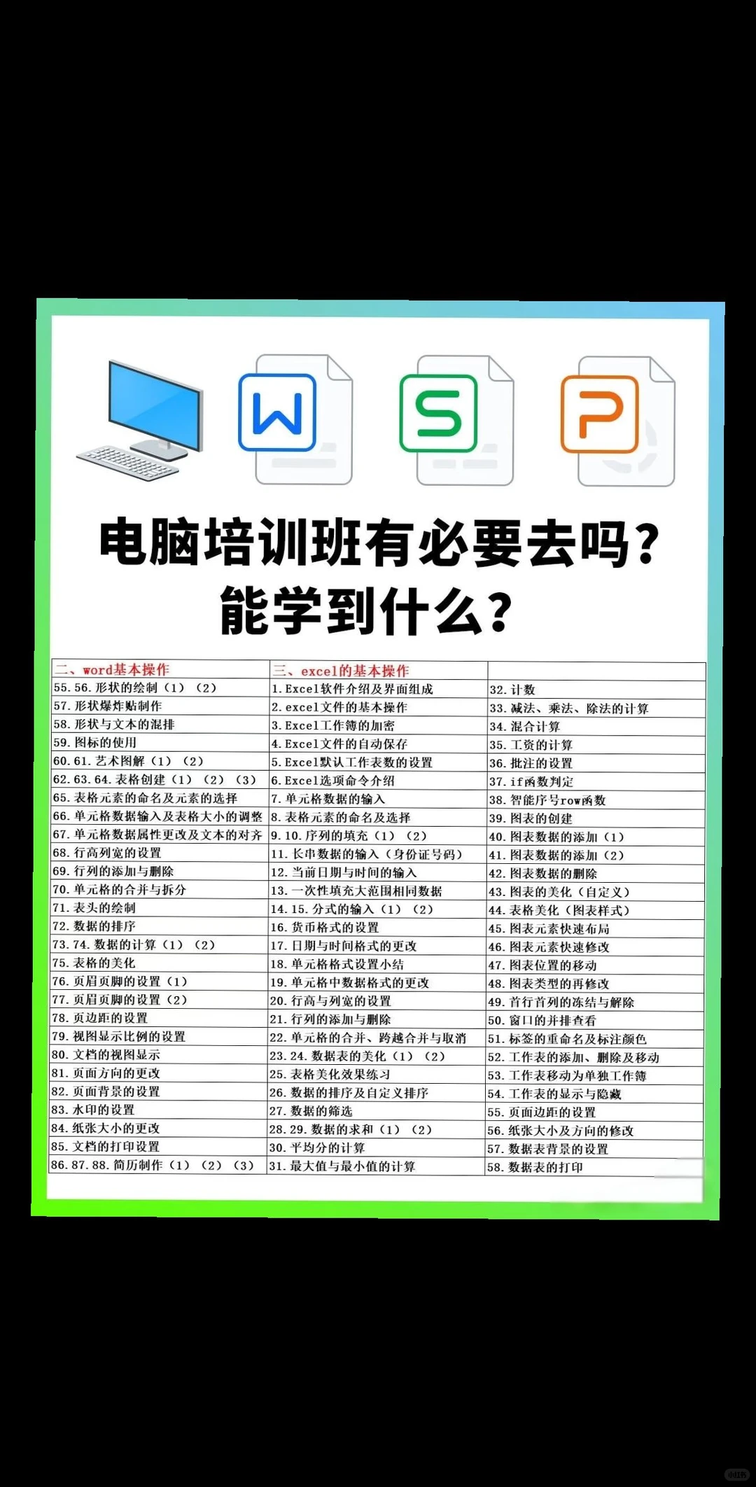电视电脑设计面试必备电脑培训