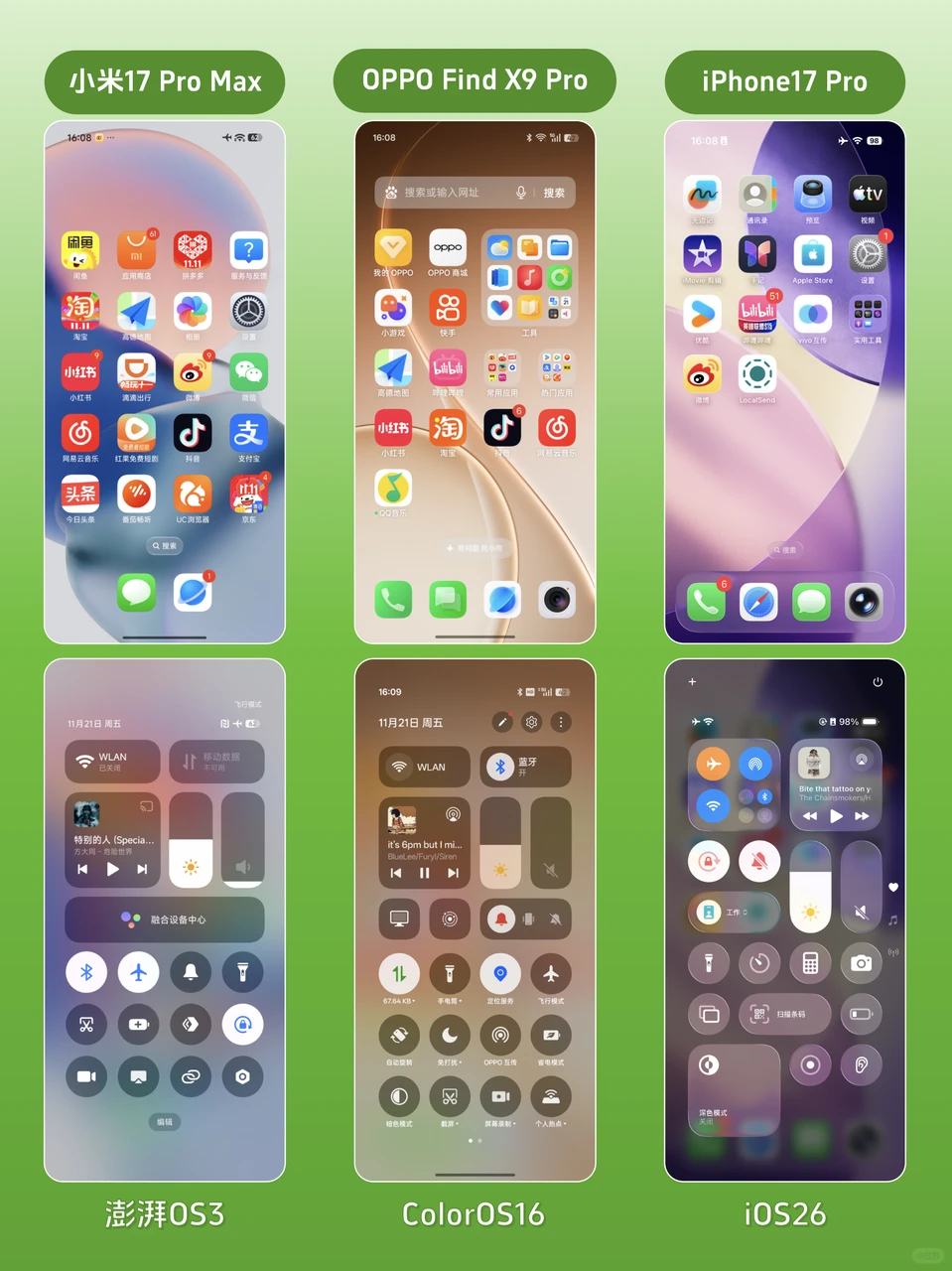 只看锁屏，你看得出是谁家手机系统吗？