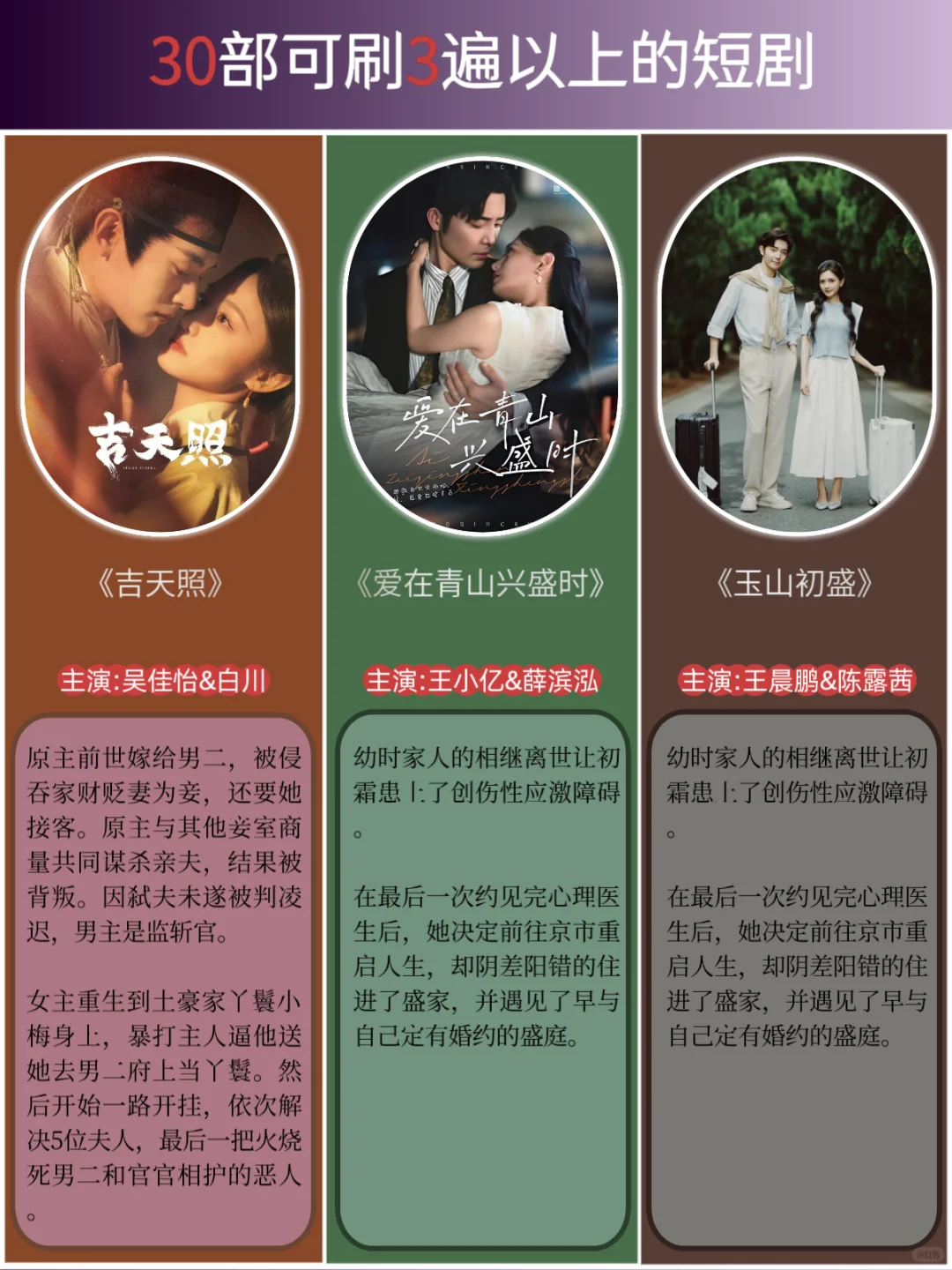 30部可以反复刷的短剧推荐