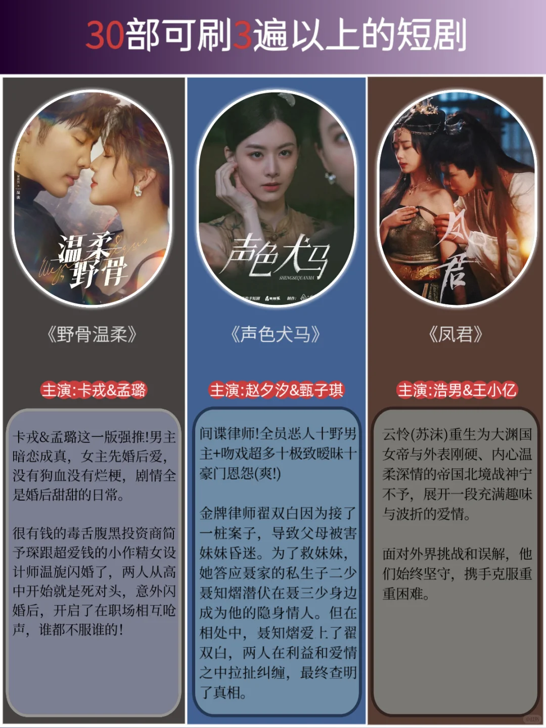 30部可以反复刷的短剧推荐