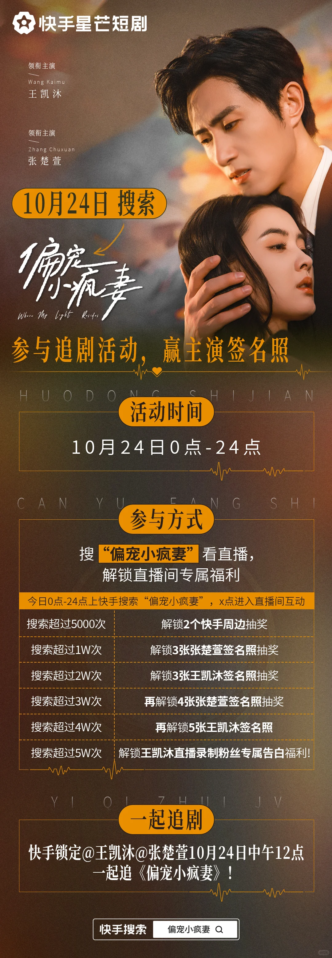 给王凯沐张楚萱的短剧《偏宠小疯妻》做海报