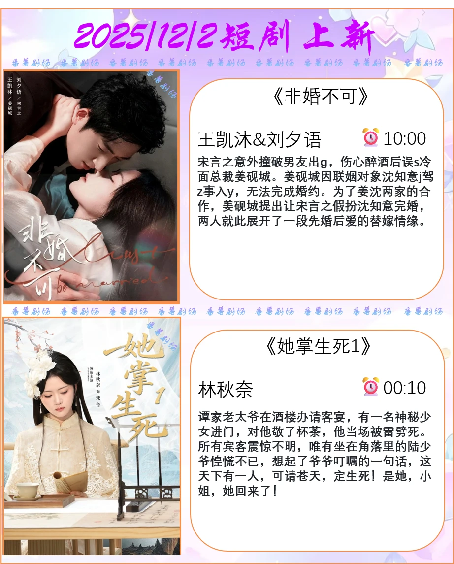📺2025/12/2短剧上新