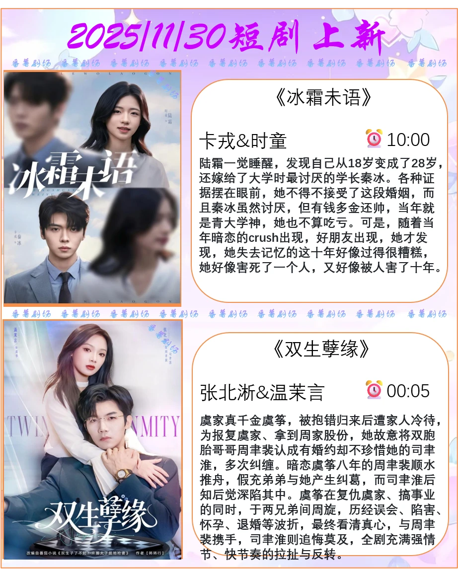 📺2025/11/30短剧上新