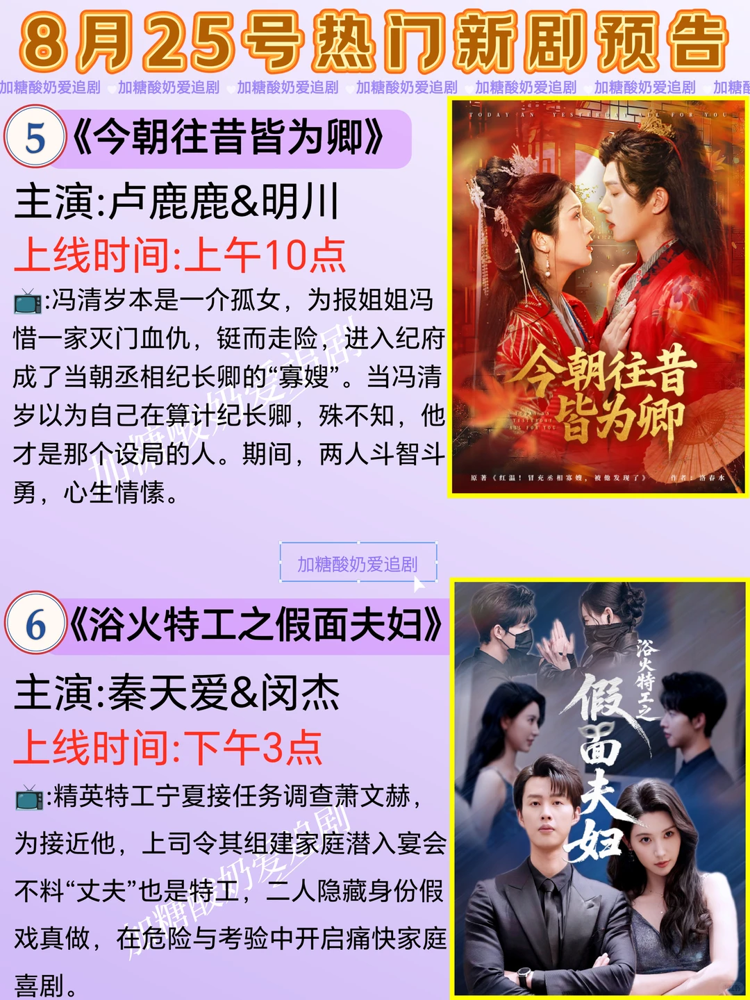 下饭好剧💥8月25日热门短剧预告