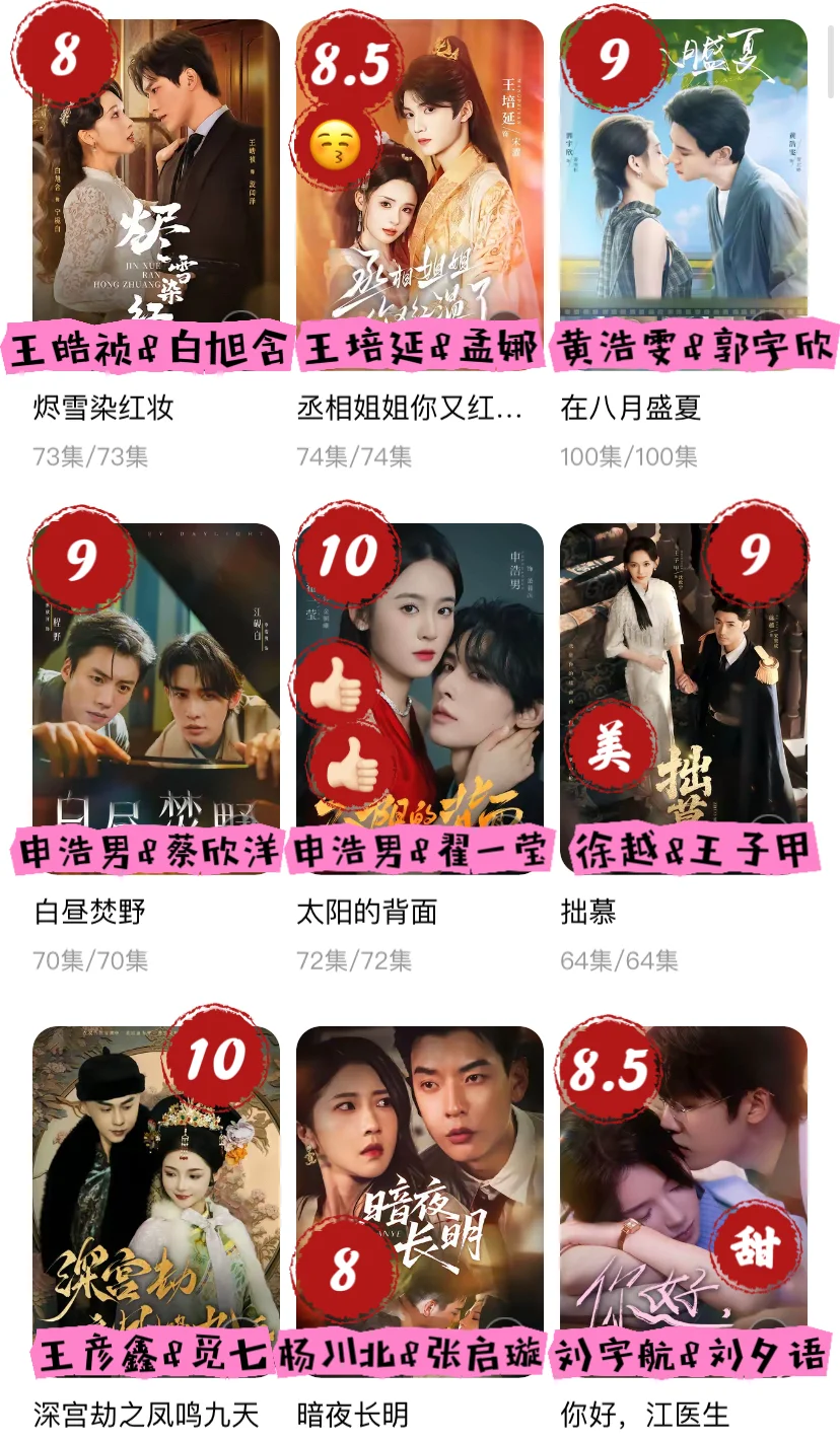 越看越上头～短剧评分个人向（五）