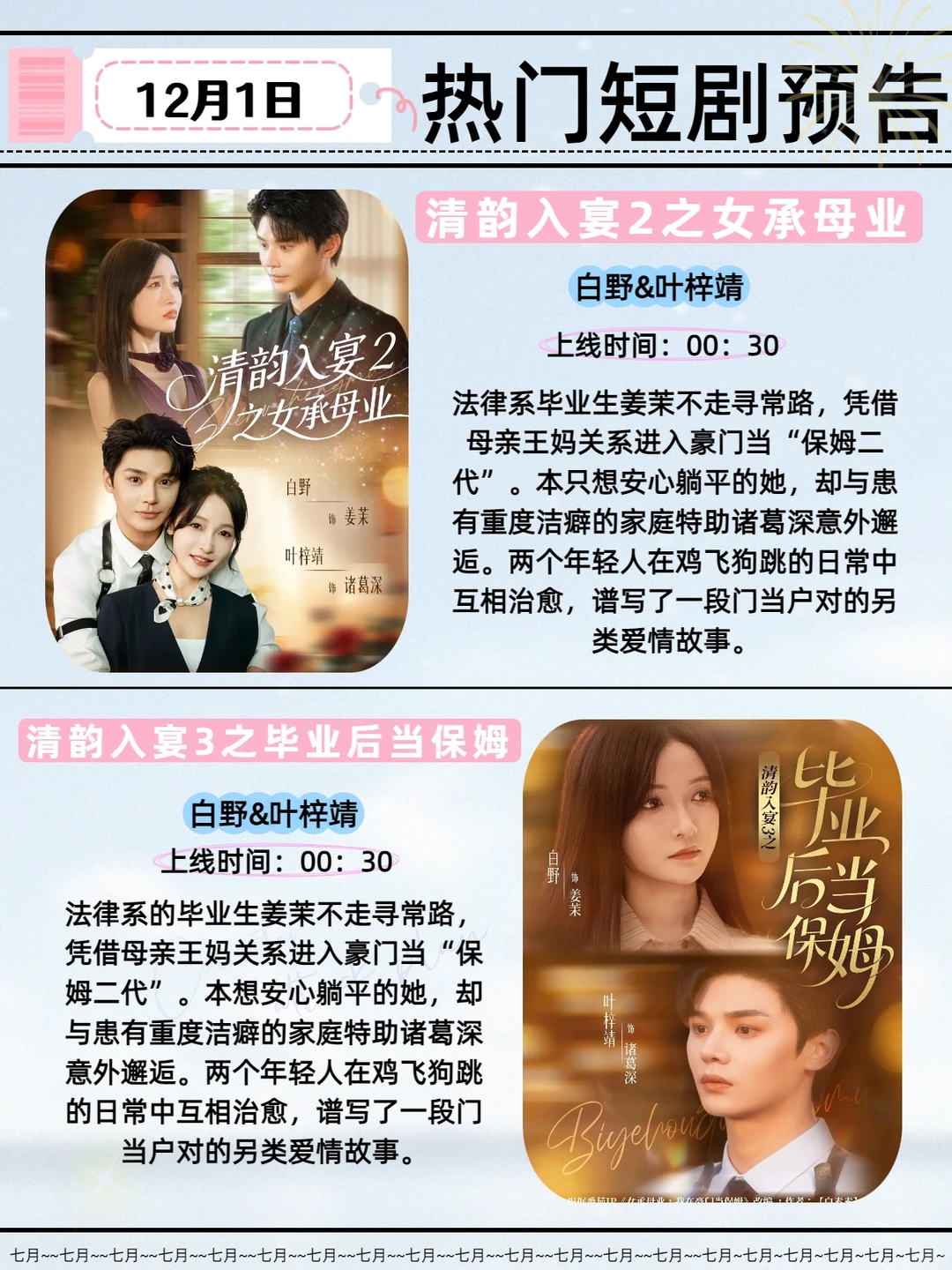 12月1日热门短剧推荐！