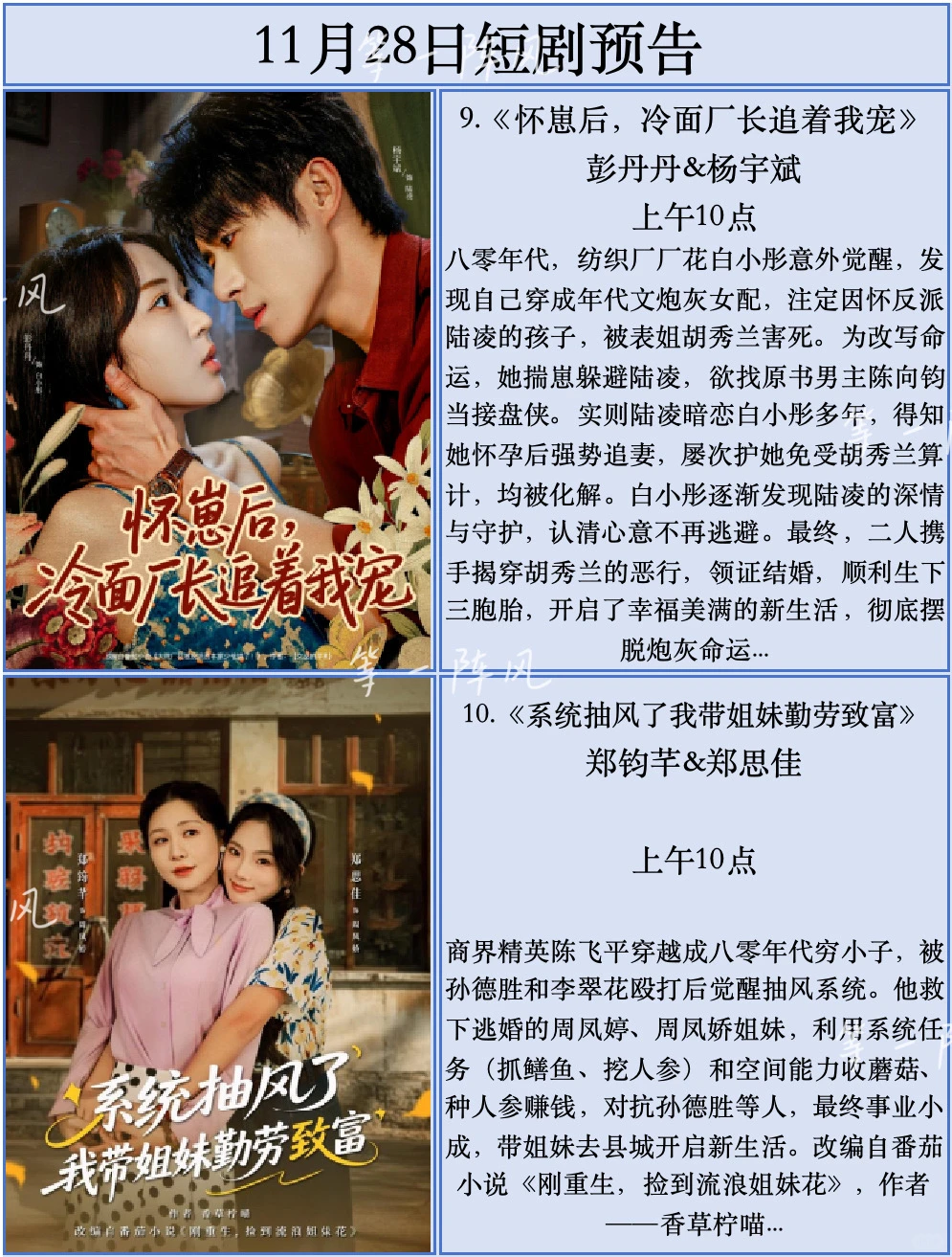 11月28日短剧预告