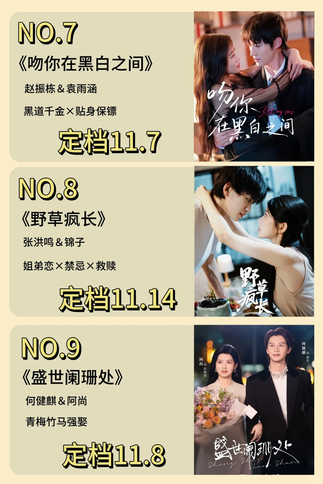 11月最新定档短剧盘点，你最期待哪部