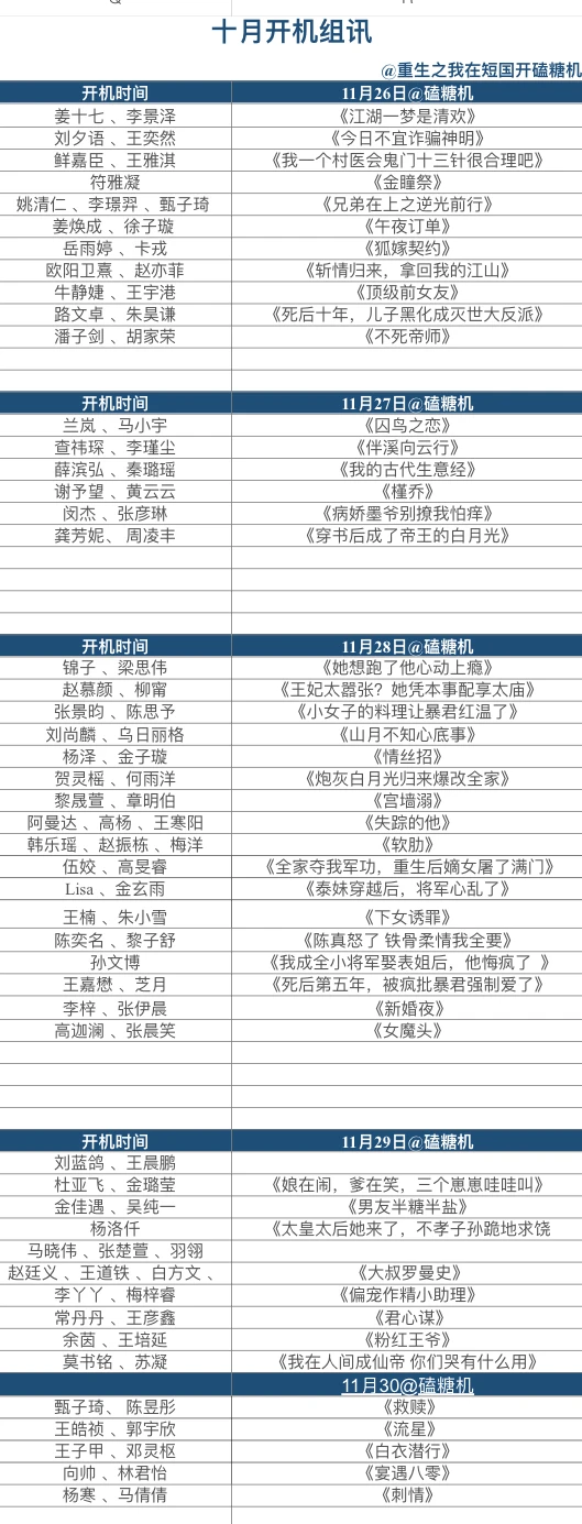 十一月组讯
