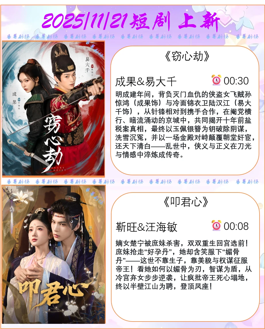 📺2025/11/21短剧上新