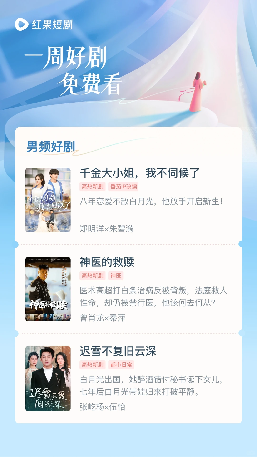 红果短剧「一周好剧免费看」来啦❗️
