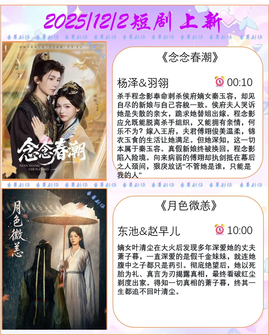 📺2025/12/2短剧上新