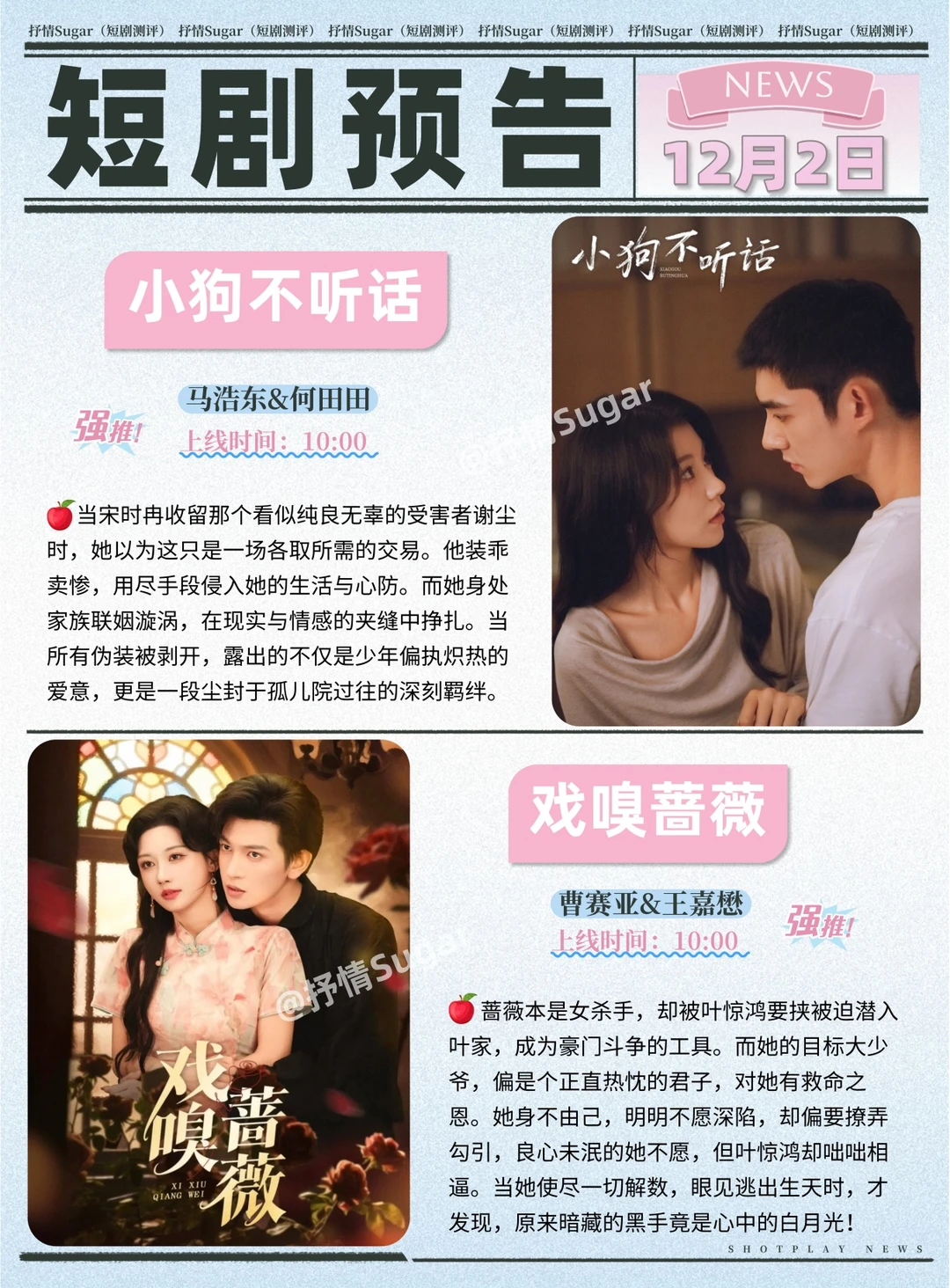 短剧预告 | 12月2日热门短剧上新推荐