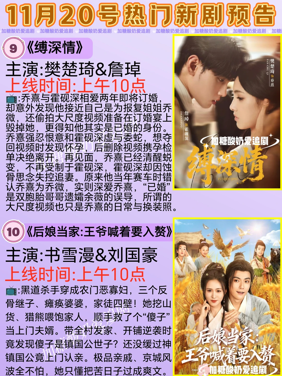 天花板短剧💥11月20日热门短剧预告