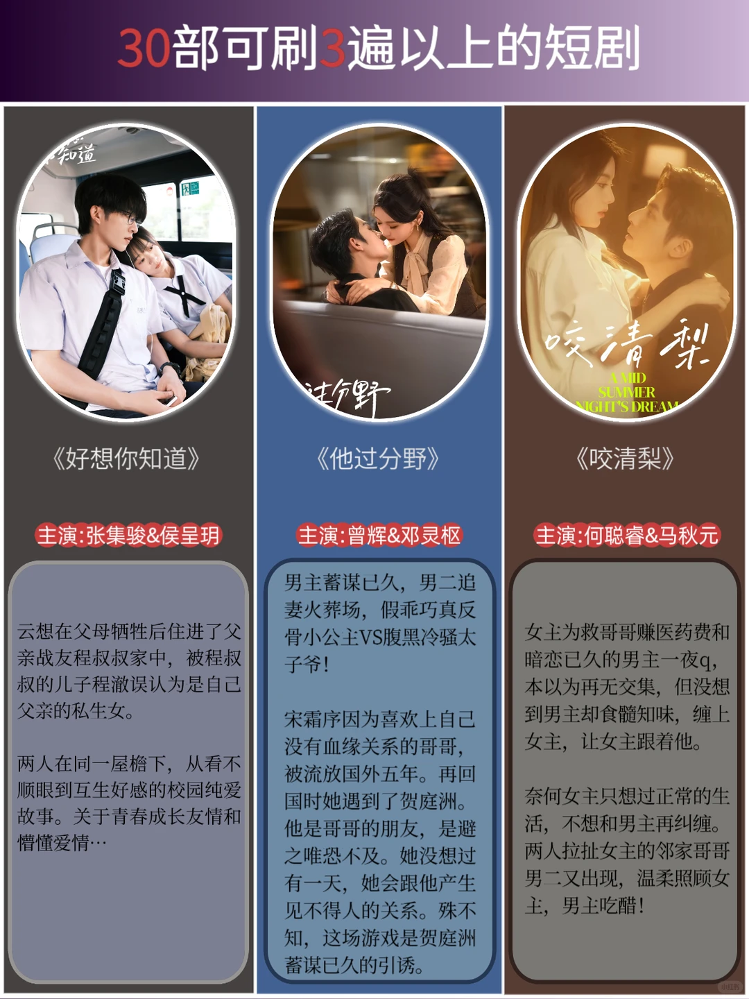 30部可以反复刷的短剧推荐