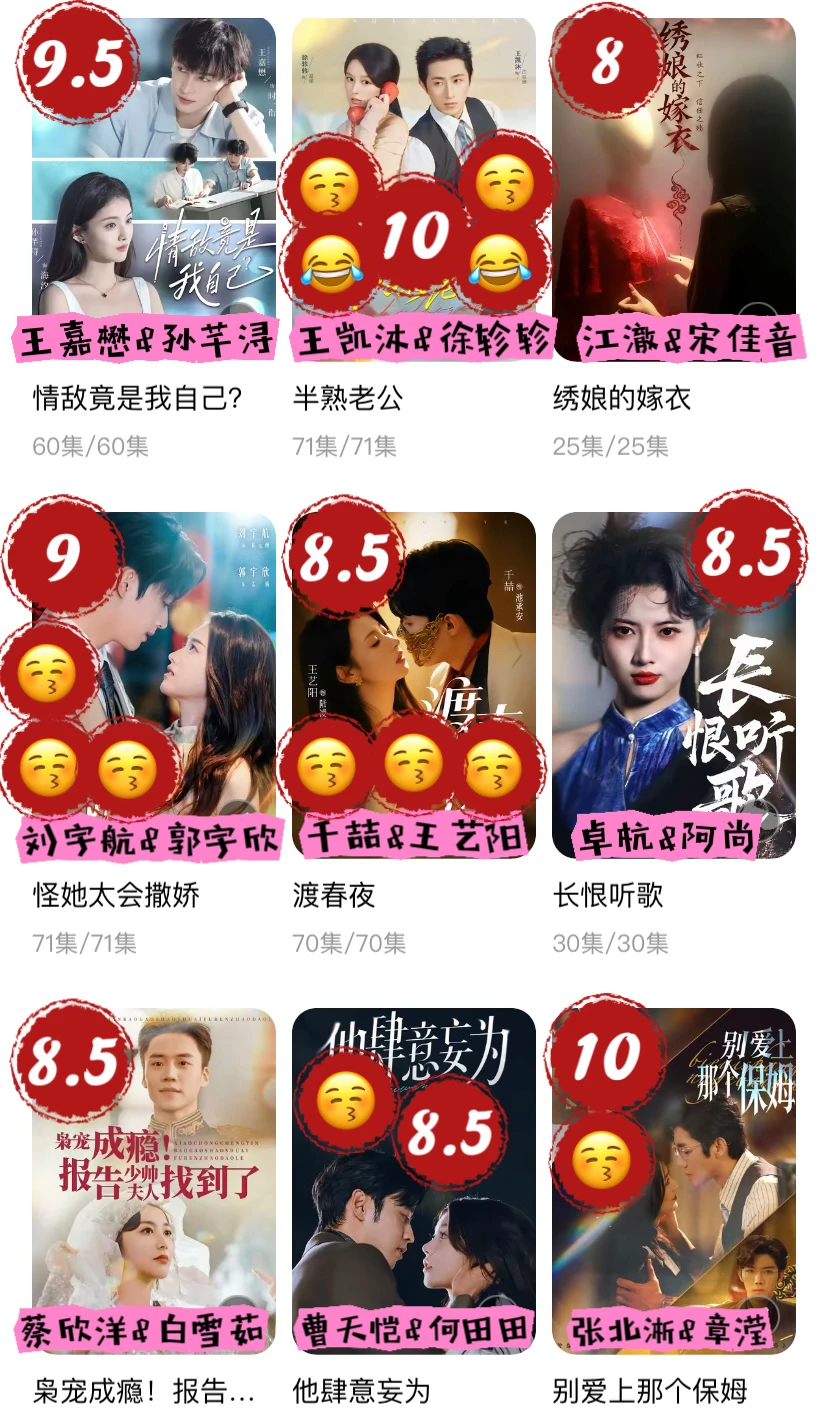 越看越上头～短剧评分个人向（五）