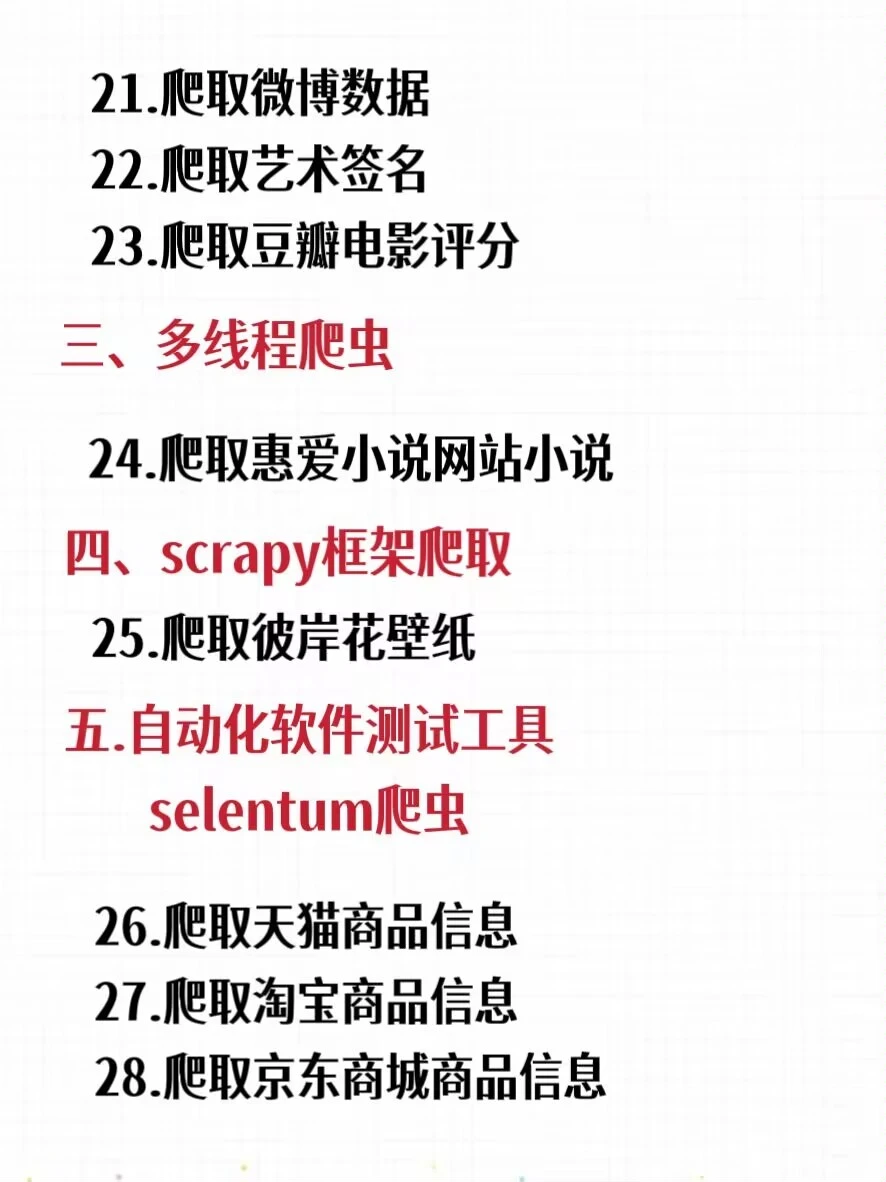 30个Python爬虫项目案例拿走即用不要米儿-夜雨聆风