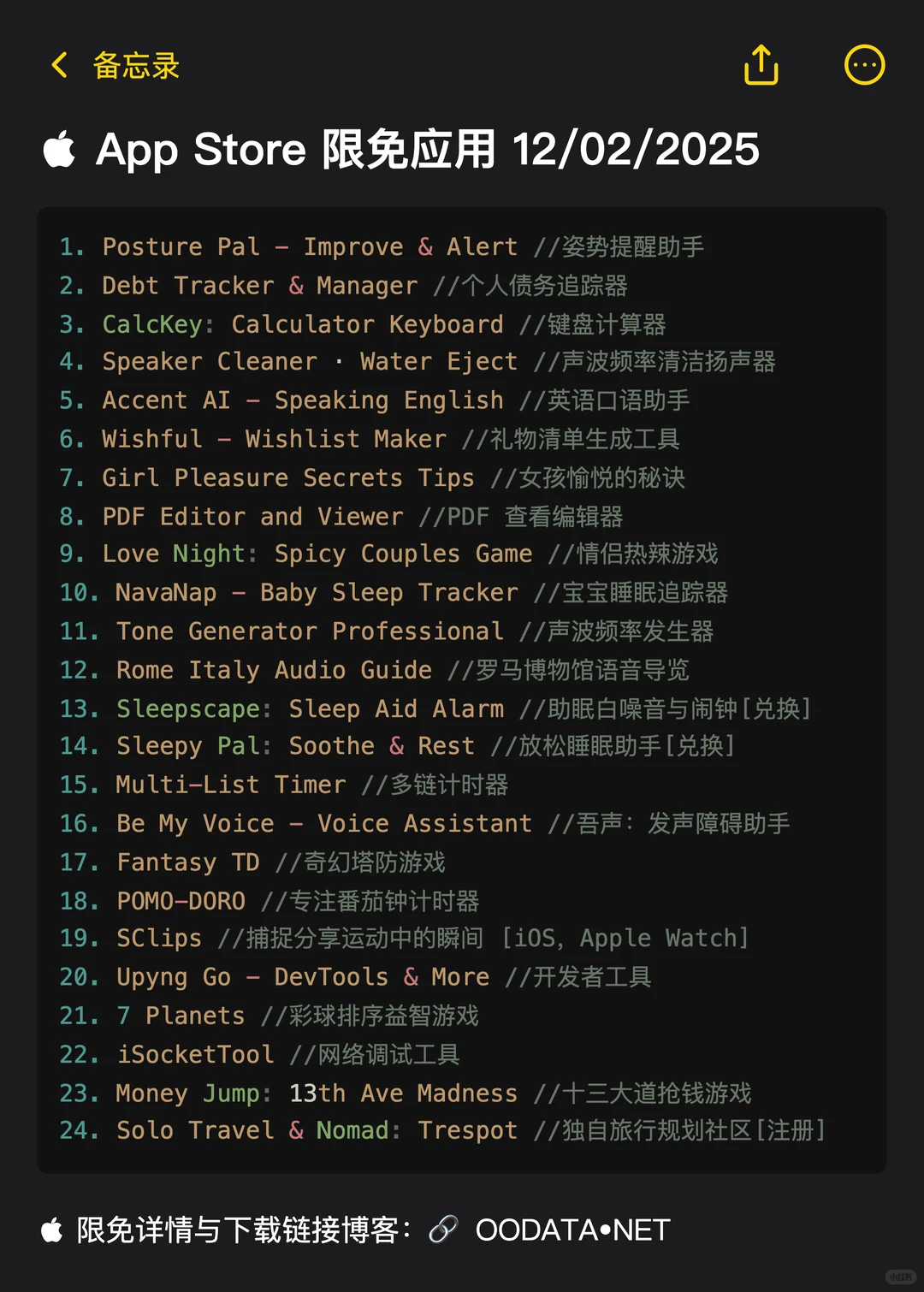  App Store 限免应用 12/02/2025
