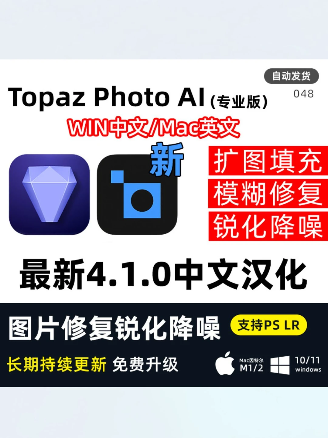 图片模糊变清晰修复PS插件放大锐化降噪mac