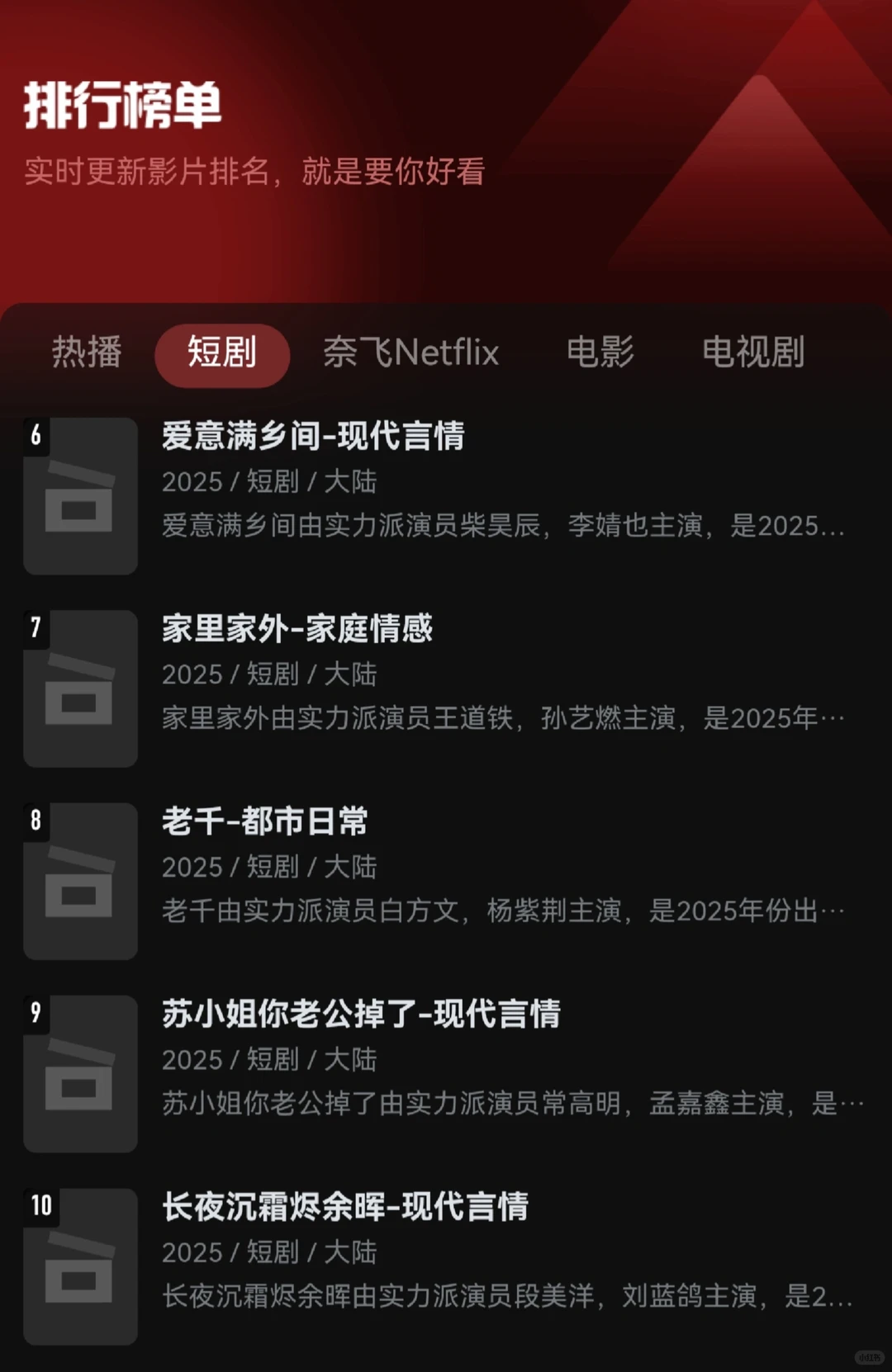 今日入榜热播短剧前十名