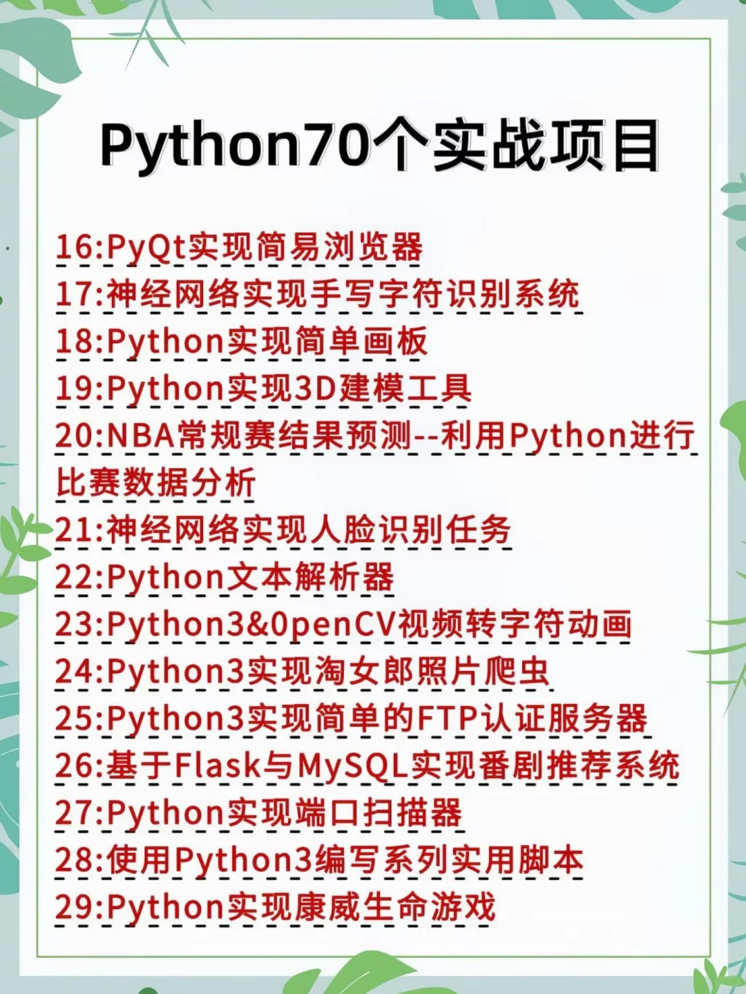 Python项目合集，附视频教程+源码！
