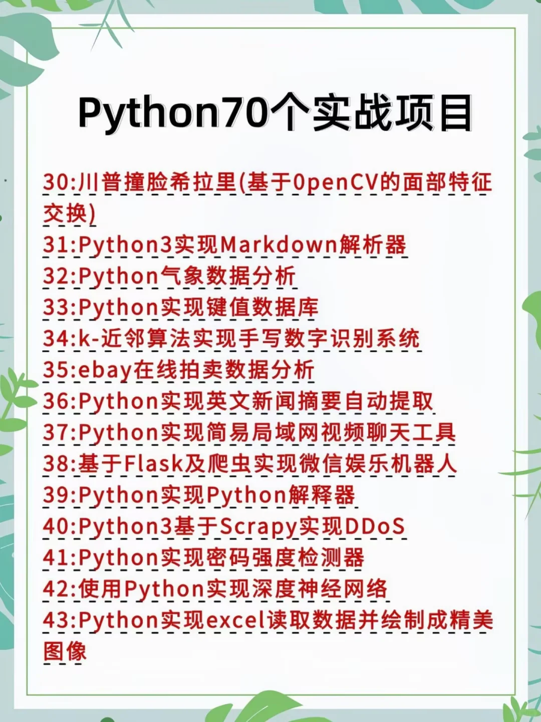 Python项目合集，附视频教程+源码！