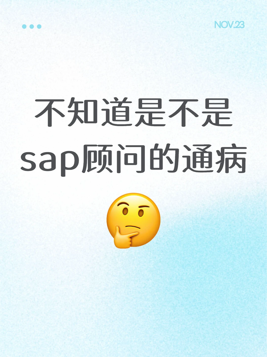 就是对sap的自信-夜雨聆风