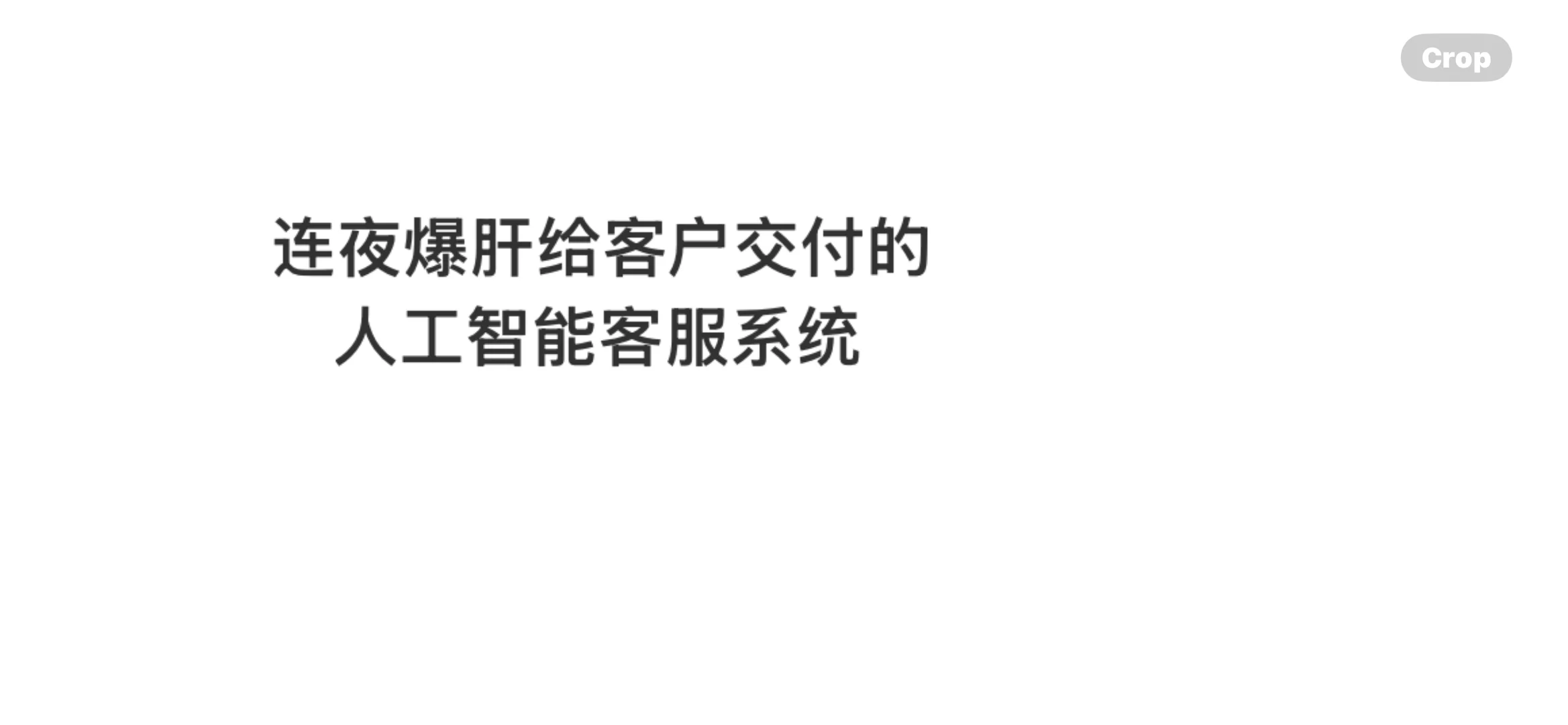 连夜加班 给大客户交付的AI智能客服系统