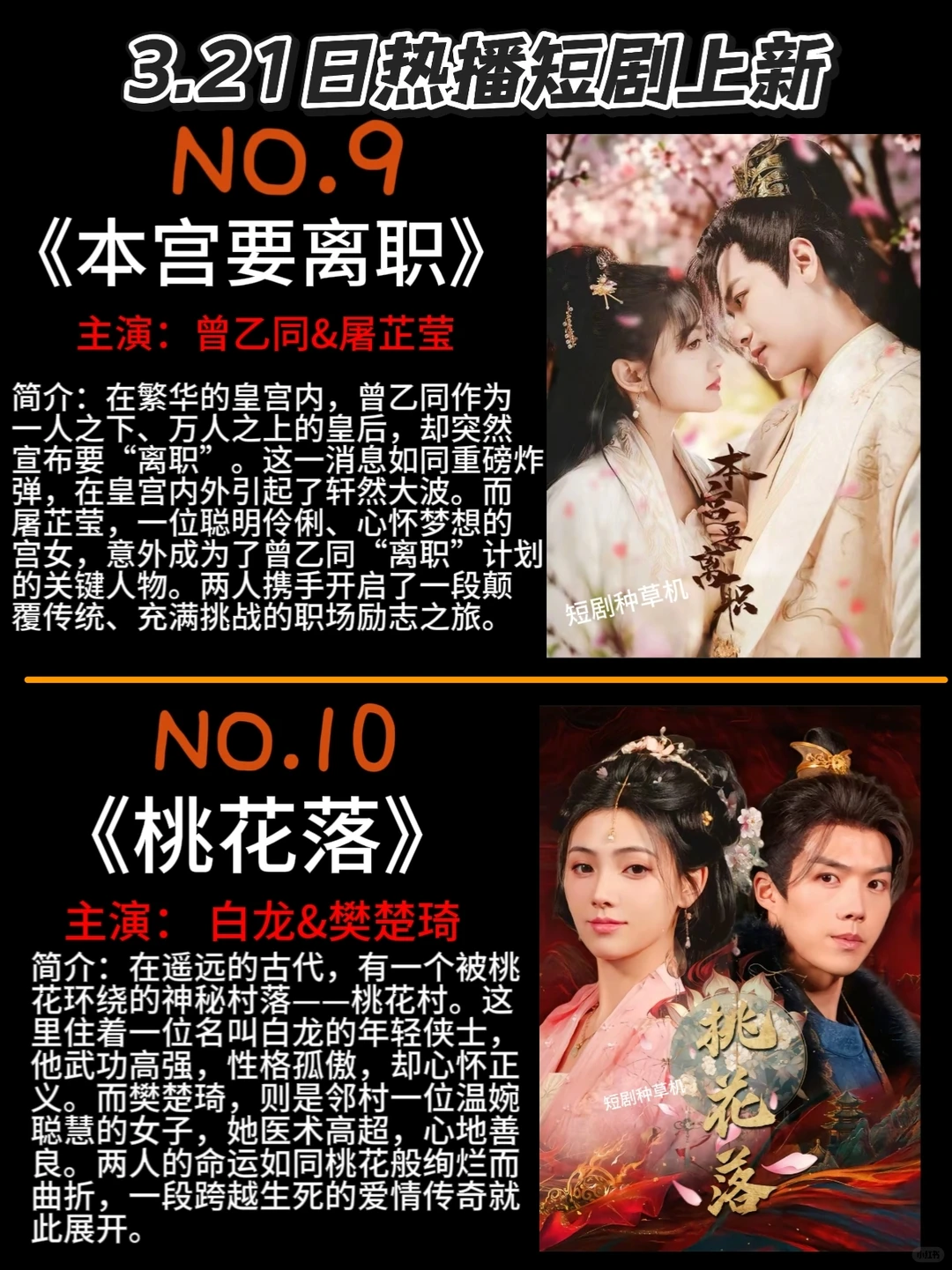 3.21日热播短剧上新推荐，你喜欢哪一部。