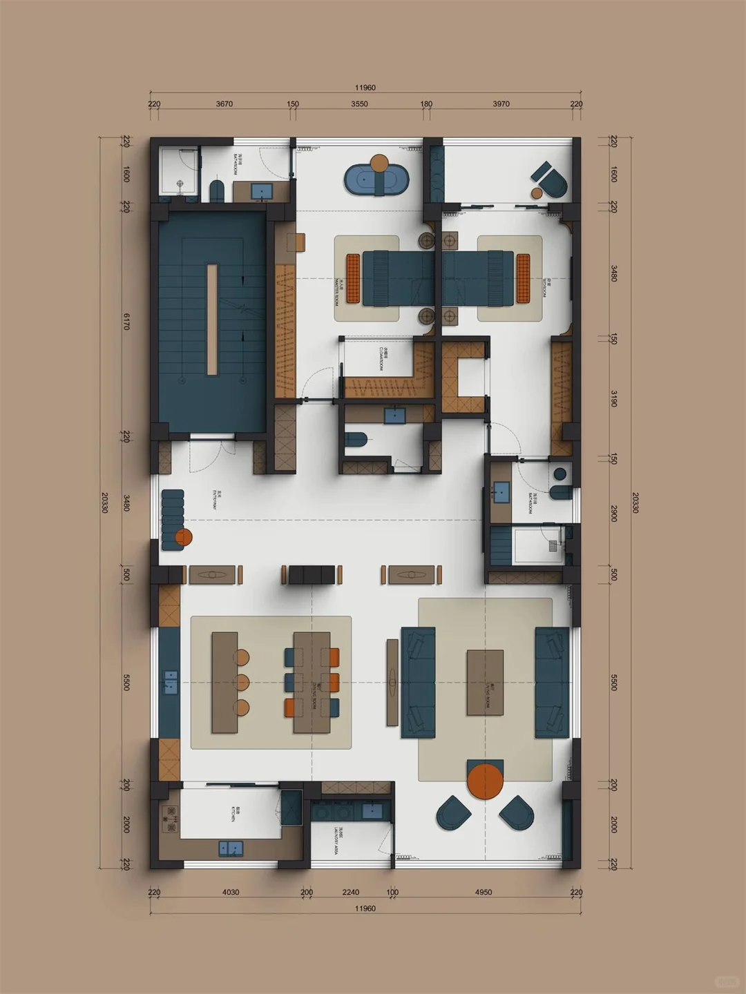 填色后一键生成，彩平图模板风格【26】