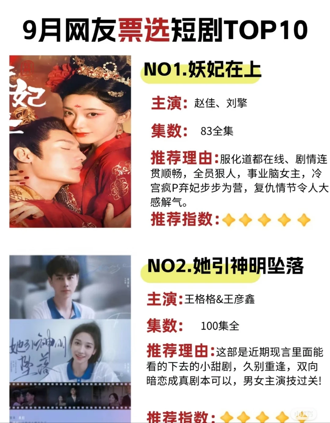 9 月高质量短剧 TOP10🔥🔥🔥🔥