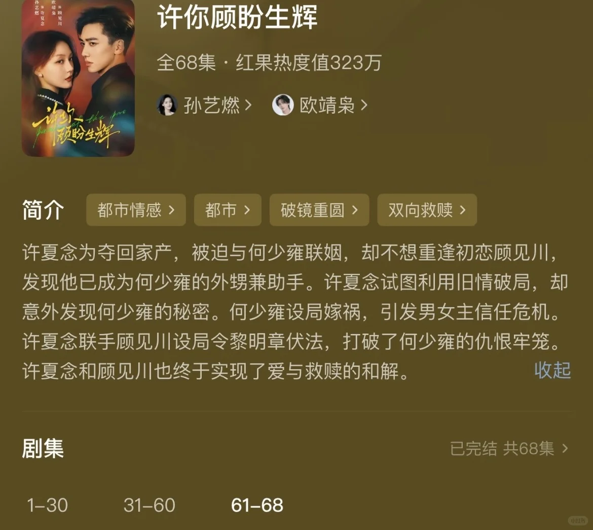 新题材《许你顾盼生辉》可看❗️