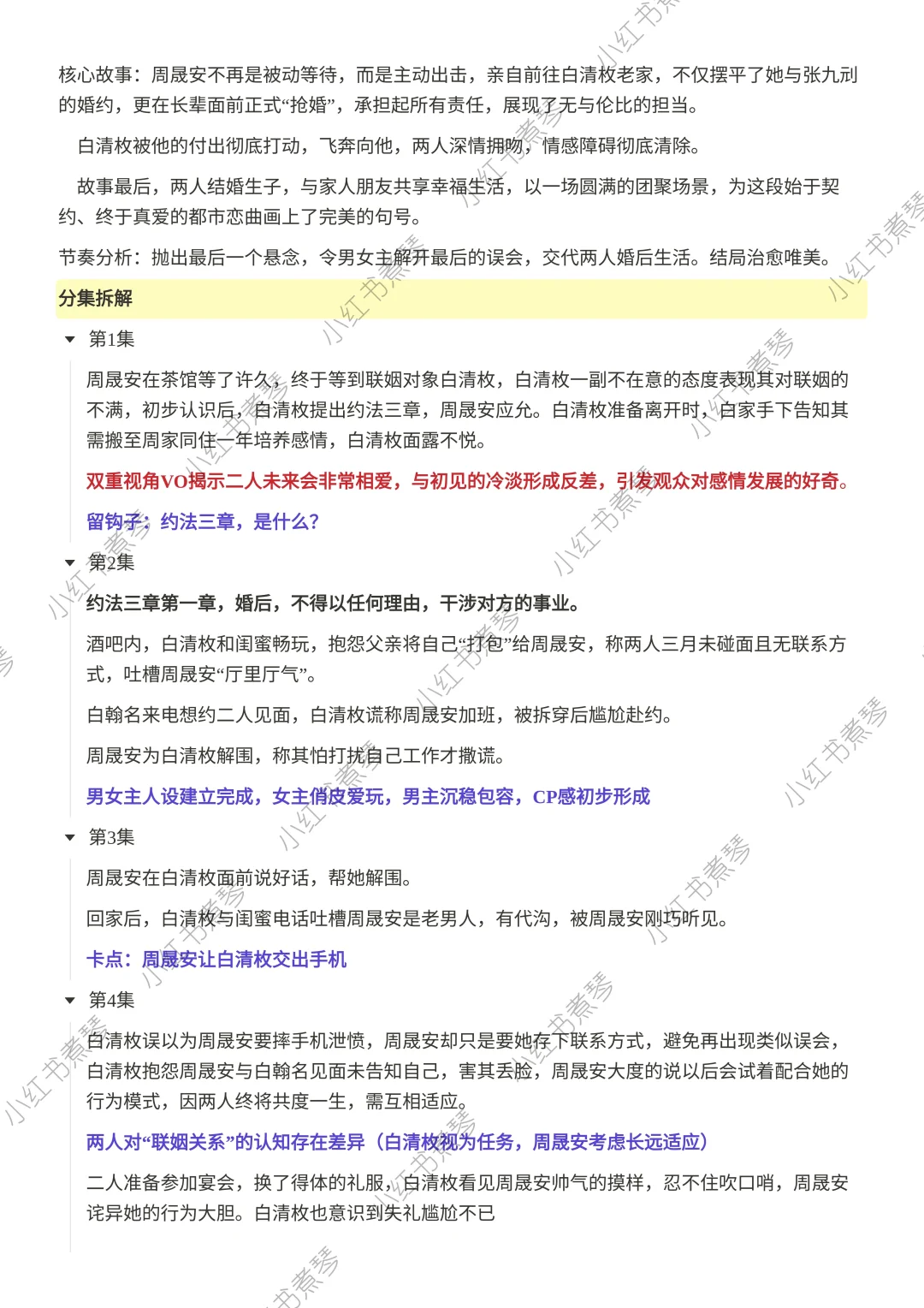 《盛夏芬德拉》1-82集完整剧本学习拆解