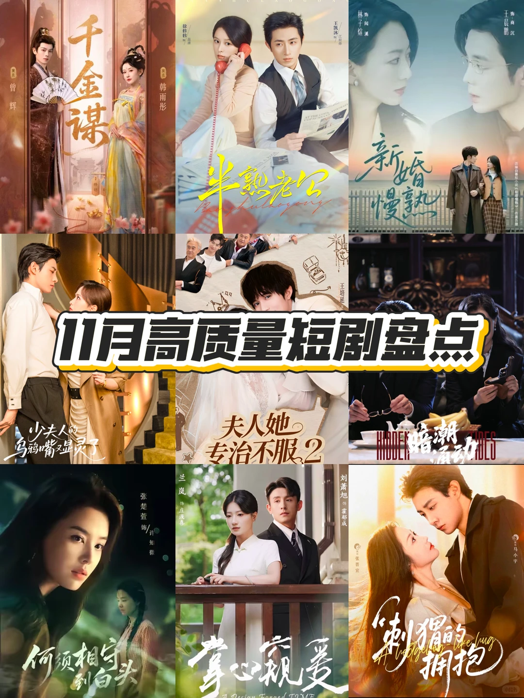 盘点11月高分短剧|你最喜欢哪一部❓