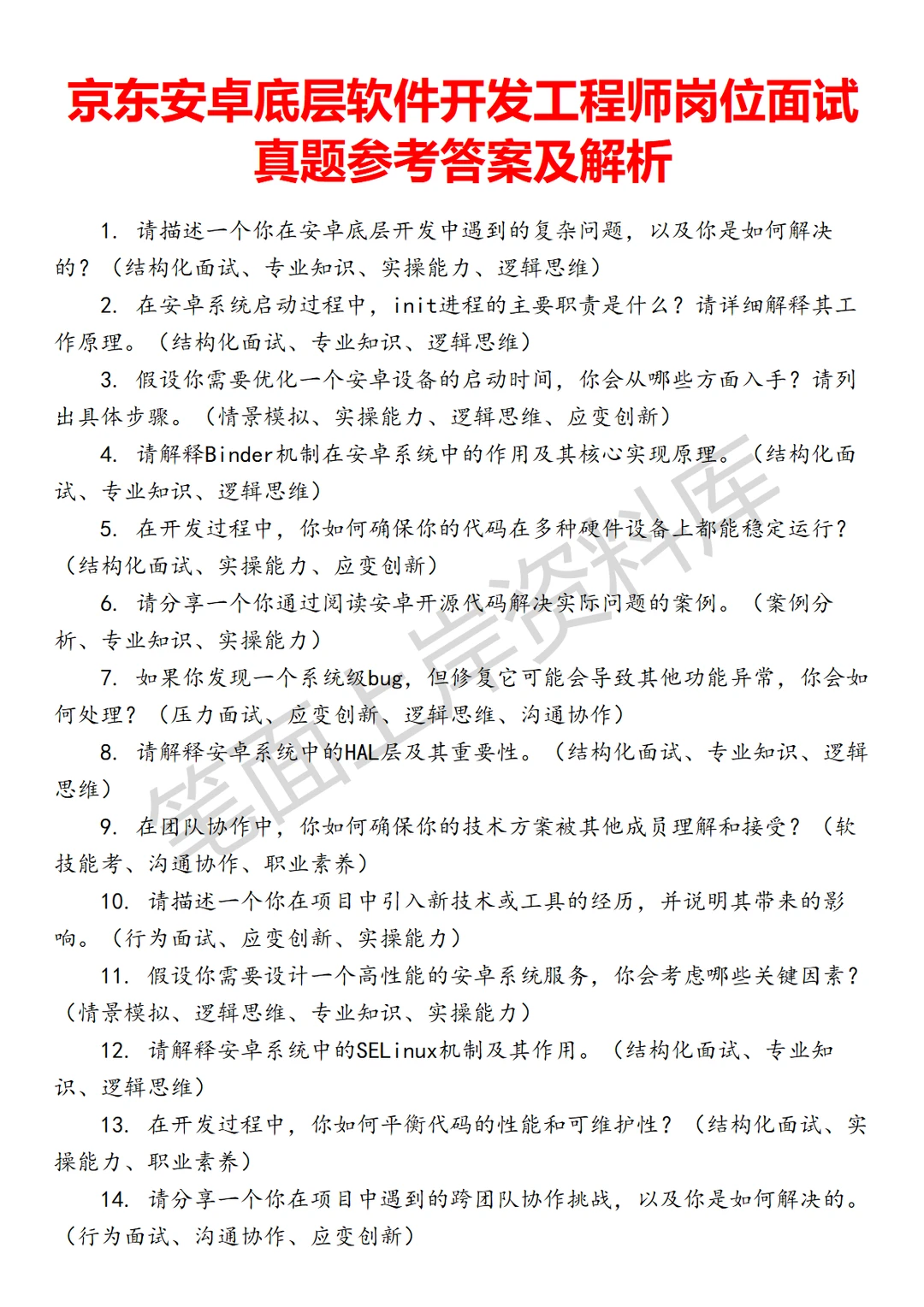 京东安卓底层软件开发工程师