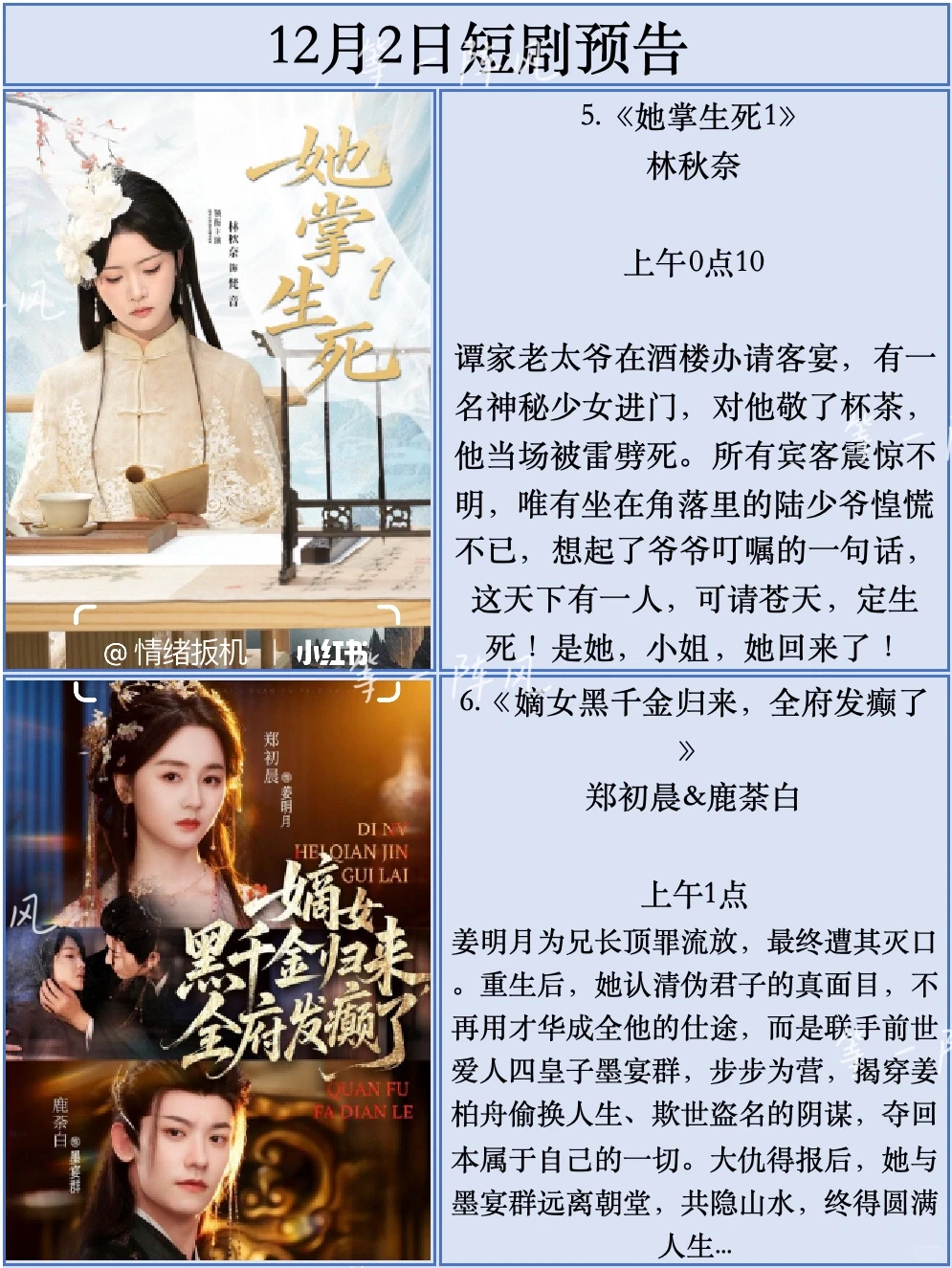 12月2日短剧预告