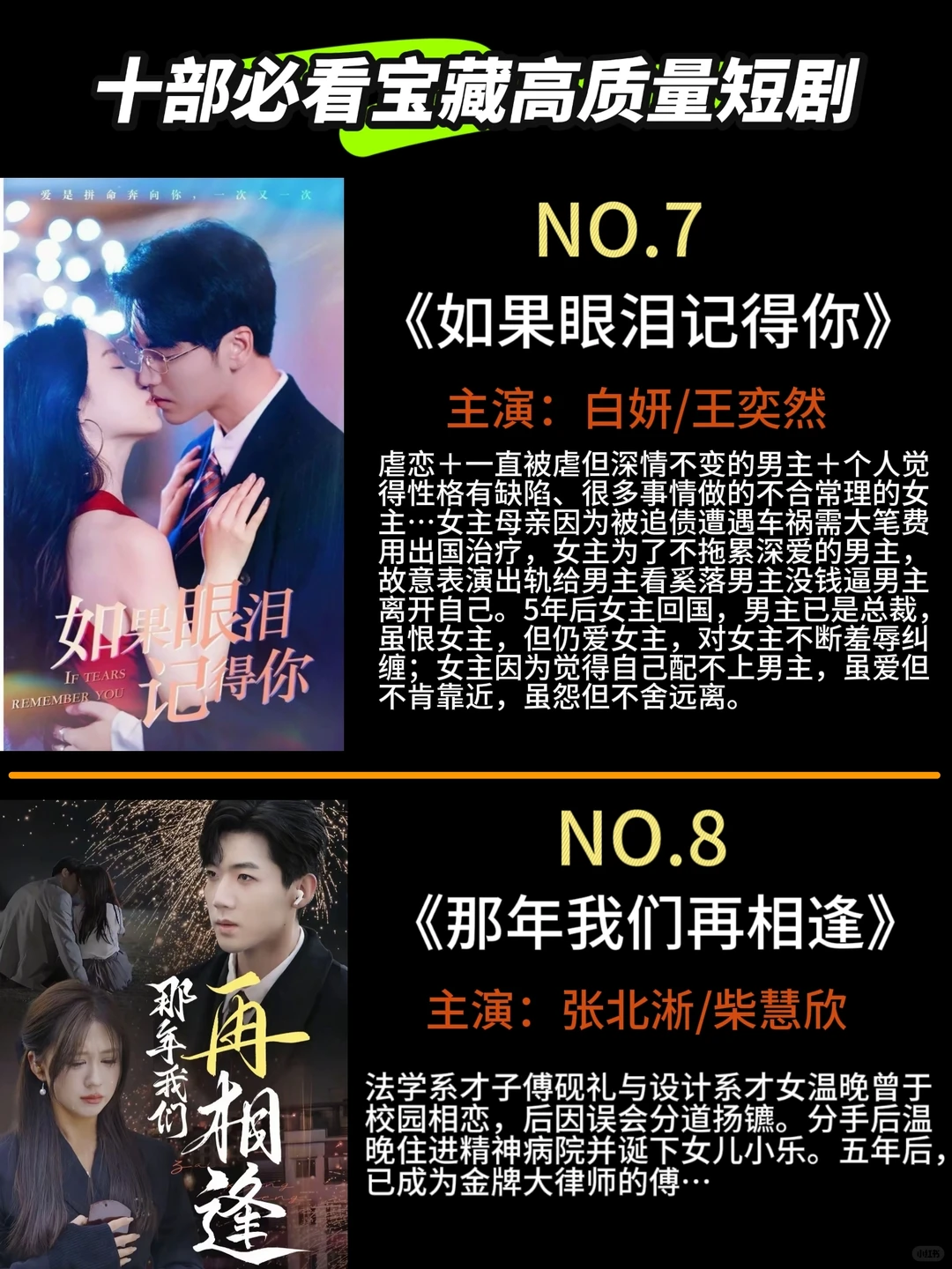 十部宝藏高质量短剧破万福利！你看过哪一部