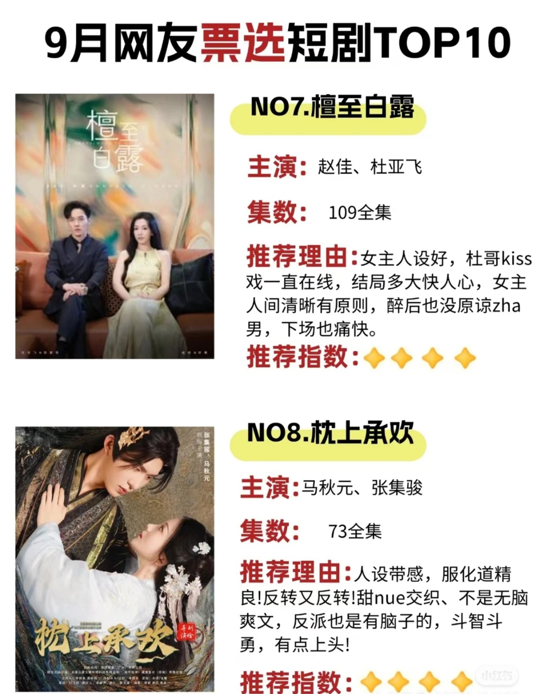 9 月高质量短剧 TOP10🔥🔥🔥🔥