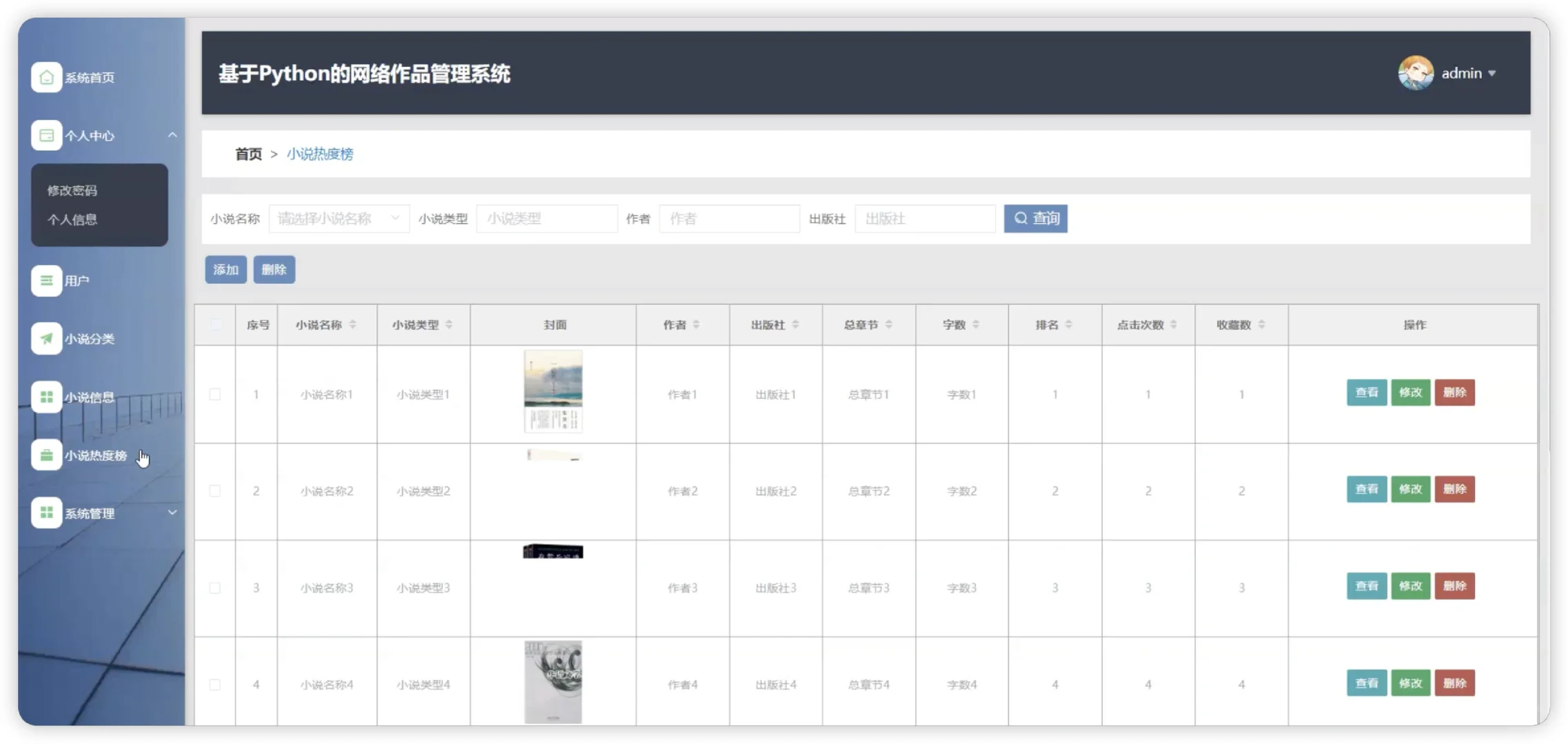网络作品管理系统源码+前后分离+设计文档