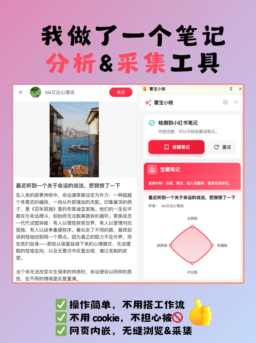 我做了一个笔记采集插件,帮你寻宝藏笔记