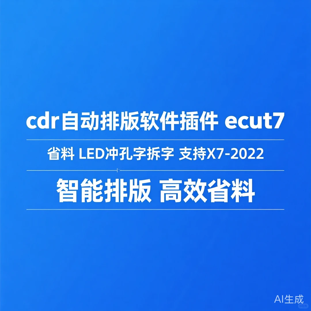 CDR自动排版插件 Ecut7|省料LED冲孔字拆字