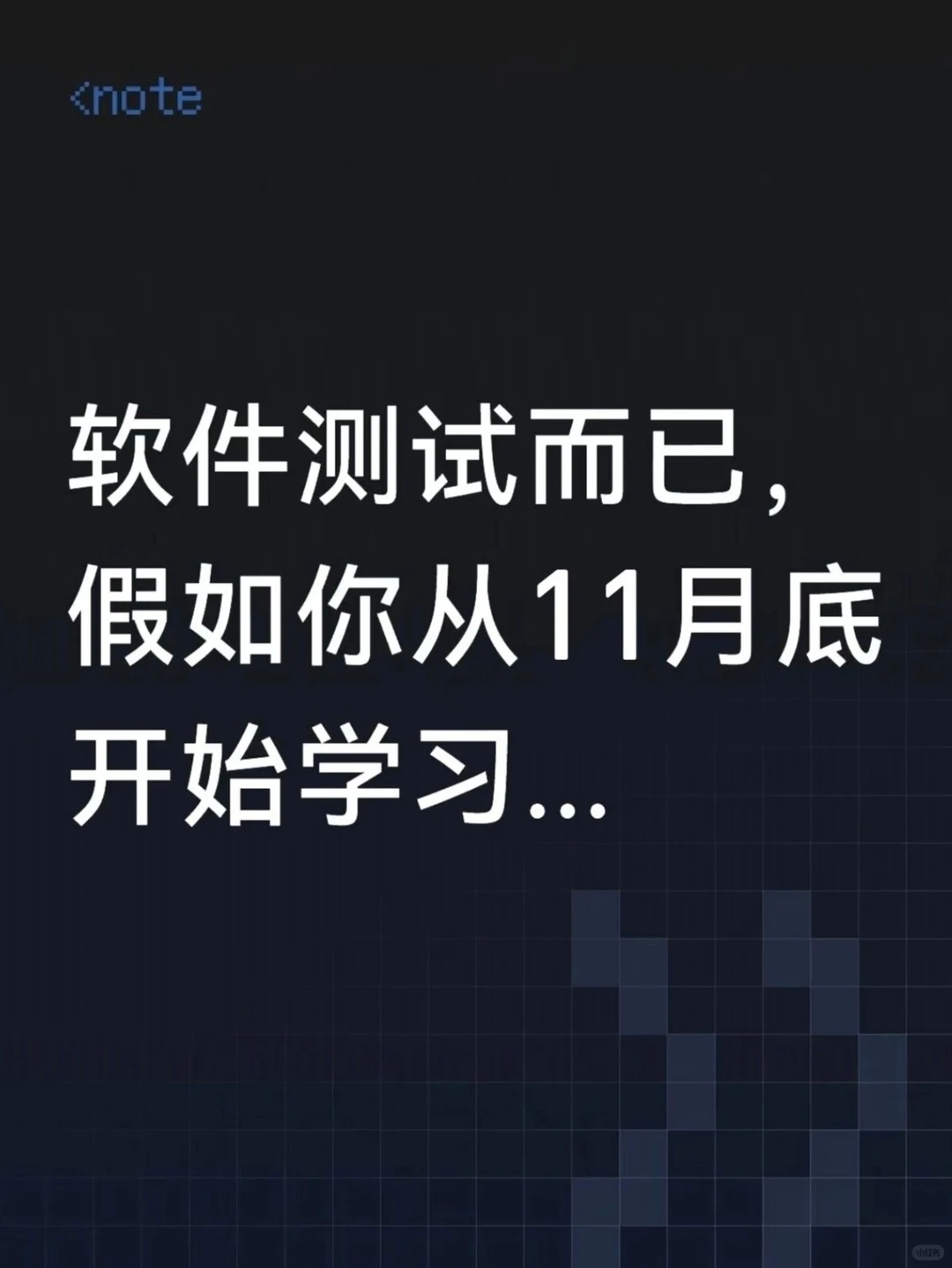 软件测试而已,假如你从11月底开始学习...