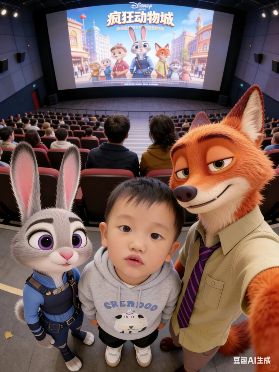 🦊🐰第一次带宝宝看电影，朋友圈就这样发！